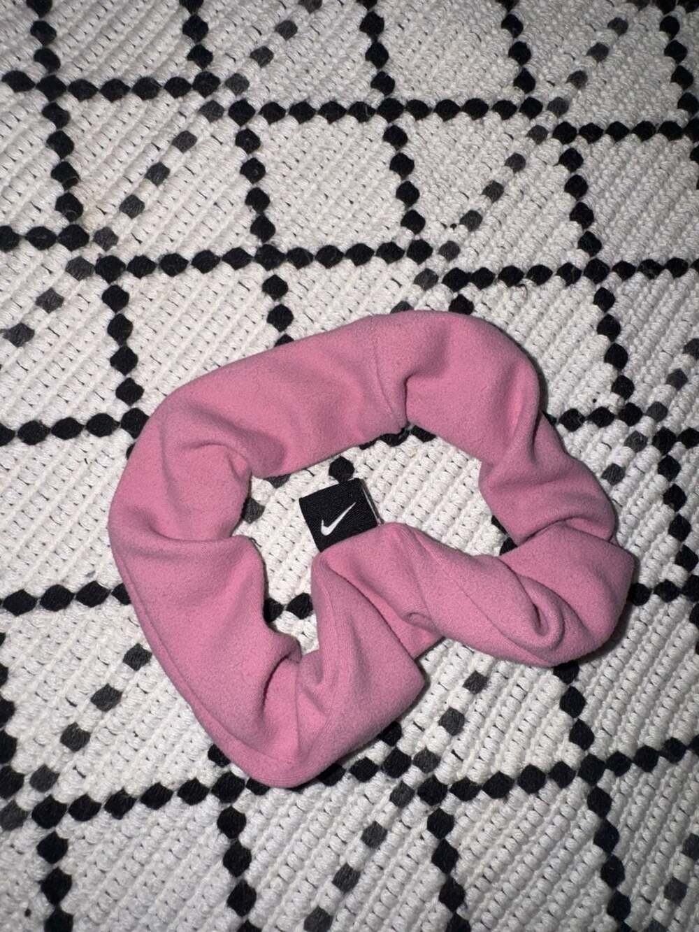 Nike Dri-FIT Pink Hair Scrunchie with Logo Tag